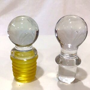 Two Crystal Clear Bottle or Cruet Stoppers